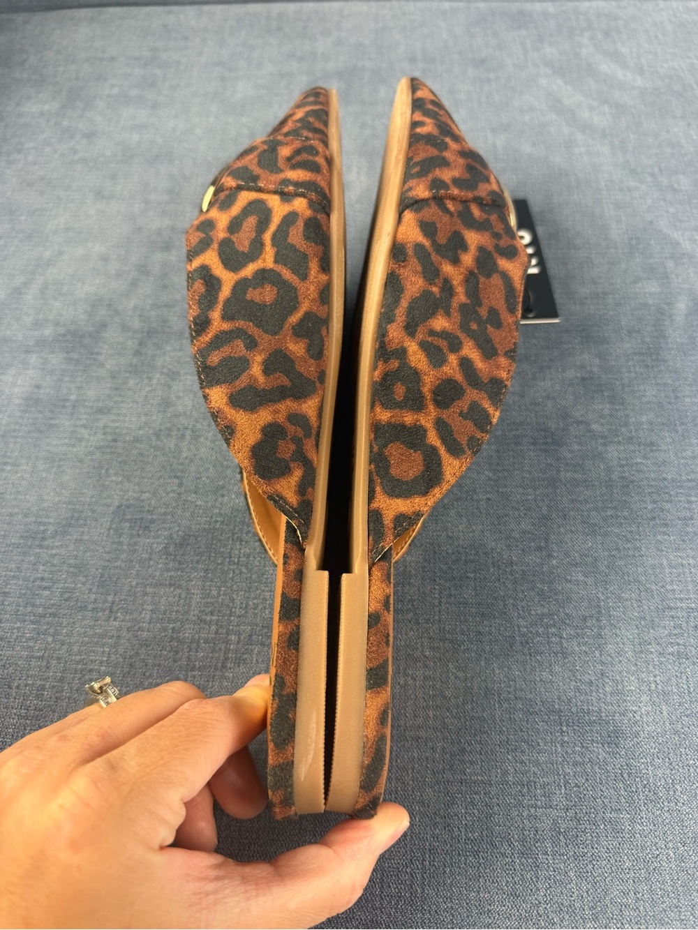 Madden NYC Womens Leopard Pointed Toe Slip On Mules Shoes SZ 8 New Coquette - Picture 6 of 8